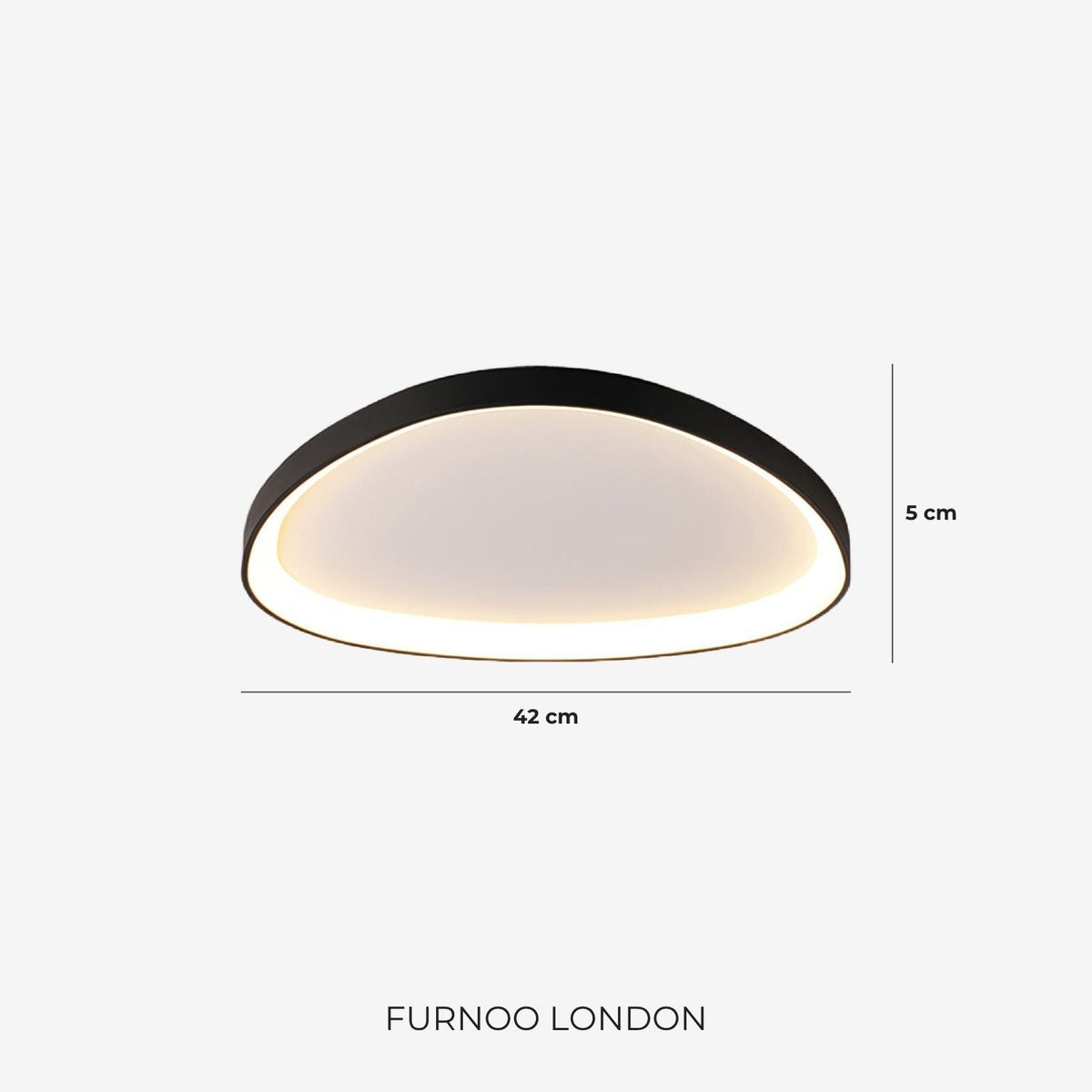 Sculptural pebble-shaped ceiling light in a modern interior