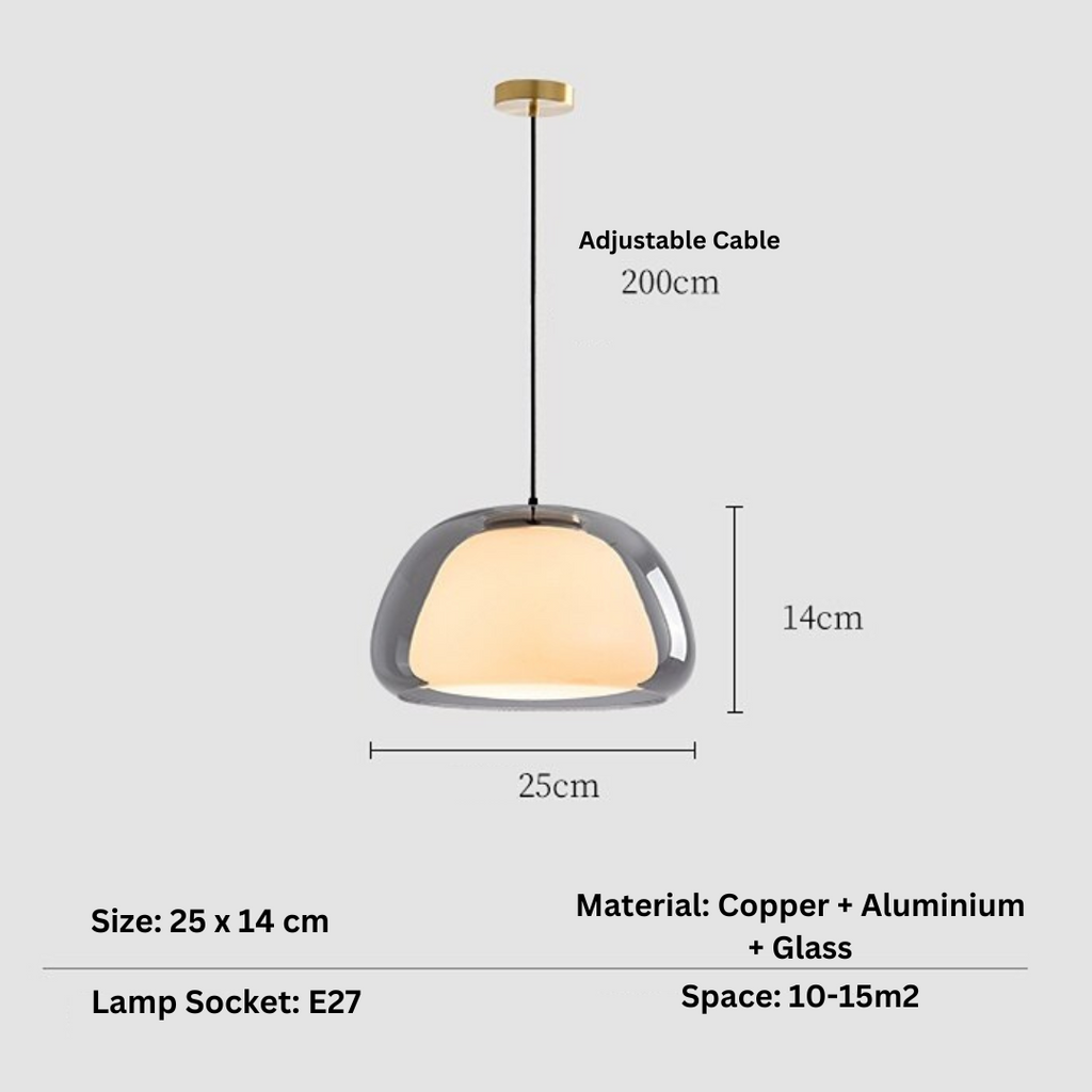 glass globe pendant light Smoke