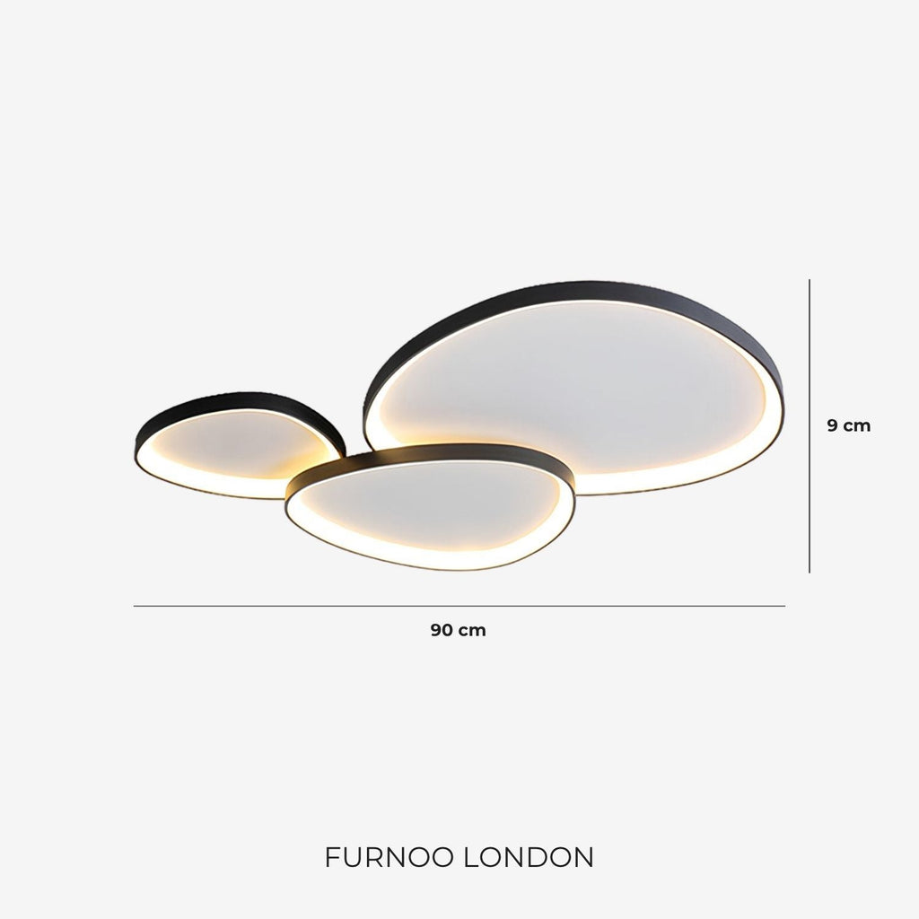 Pebble-shaped ceiling light with even, diffused light