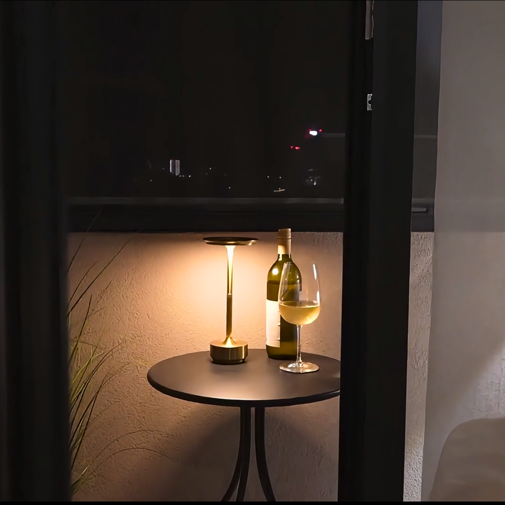 Cordless table lamp in a quiet evening setting