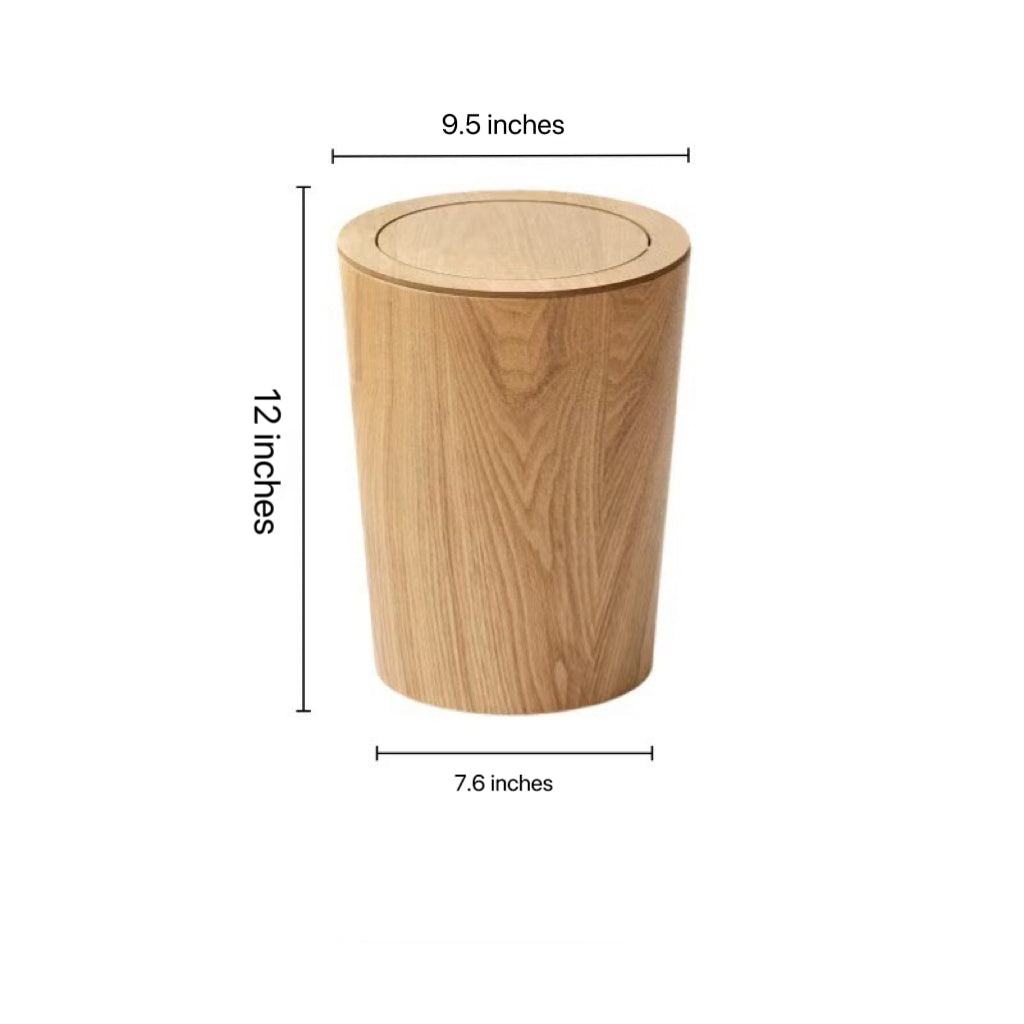 Wood Grain Trash Can