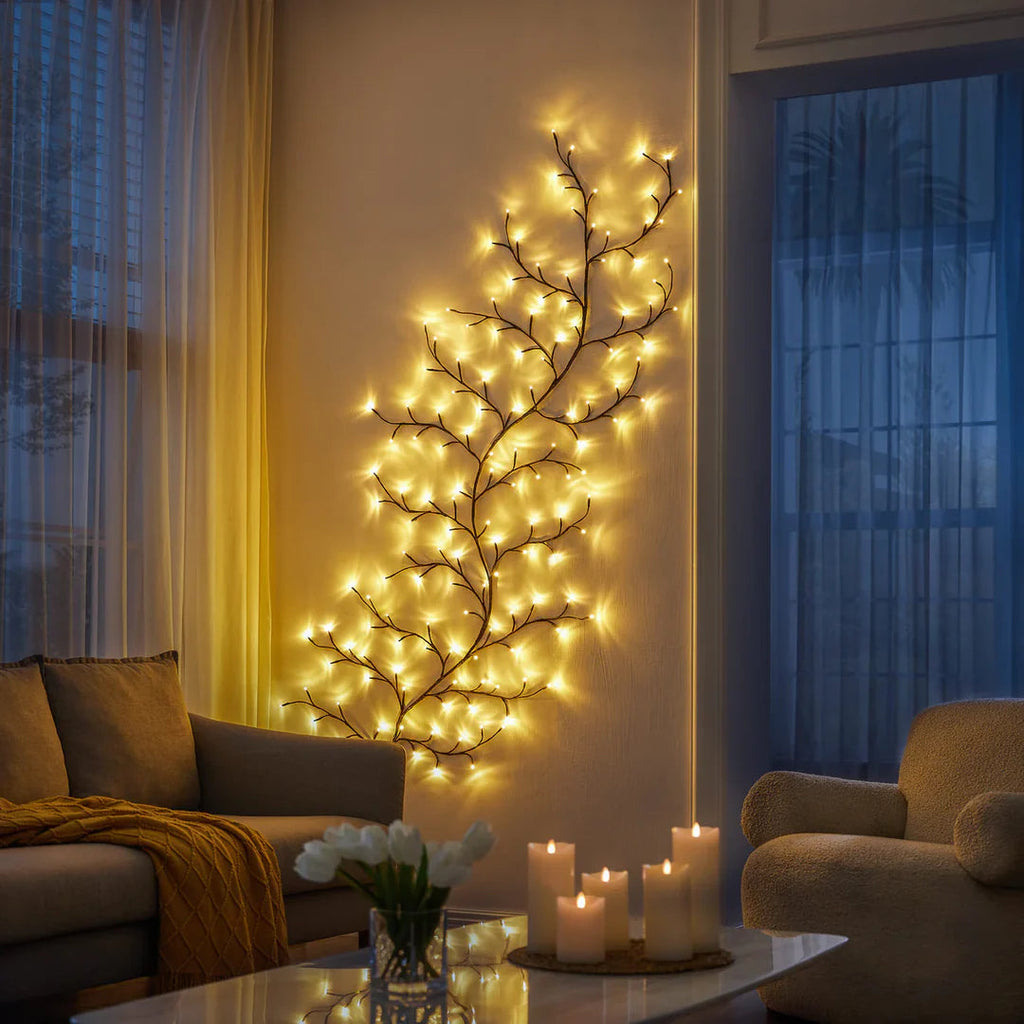 Willow style LED wall lights as wall decor for living room