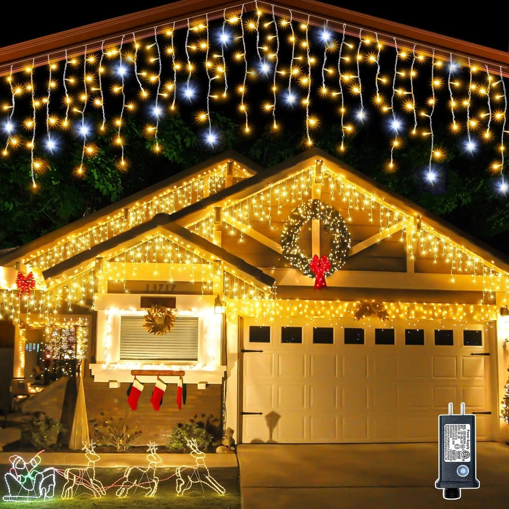 Warm white LED curtain lights