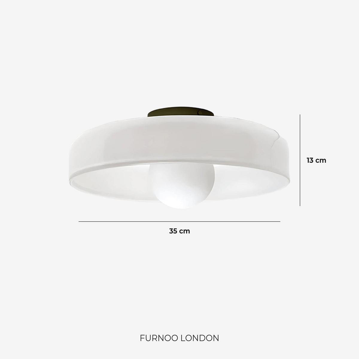 Glass wall and ceiling light with warm white bulb