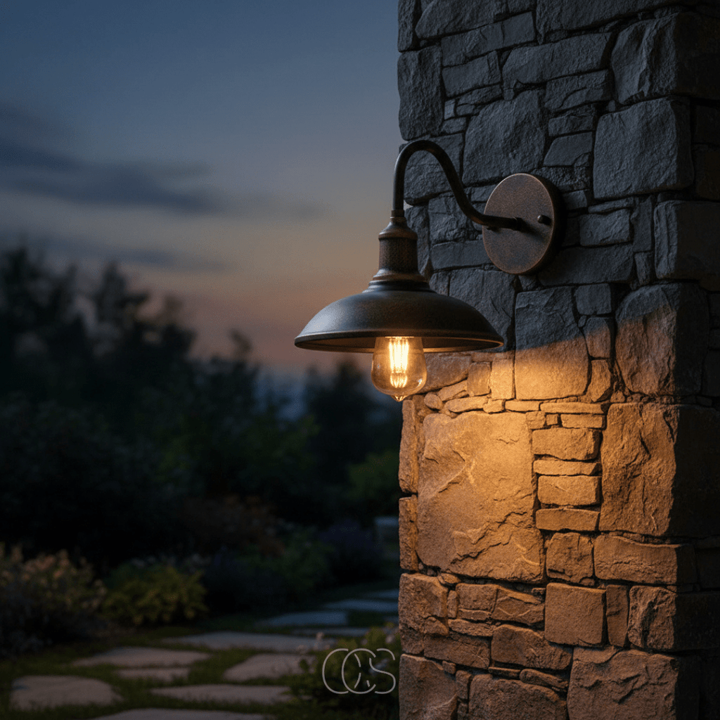 Outdoor lantern at front door
