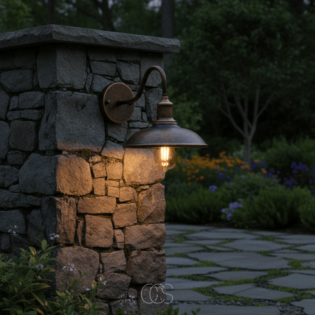 Vintage wall lantern detail
