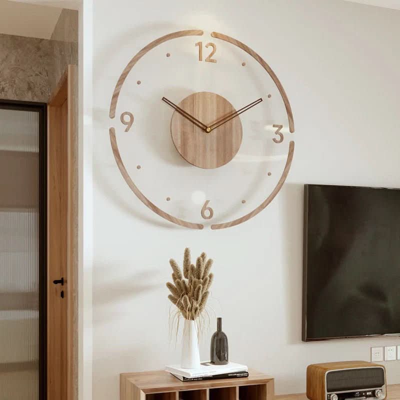 Nordic minimalist wood wall clock
