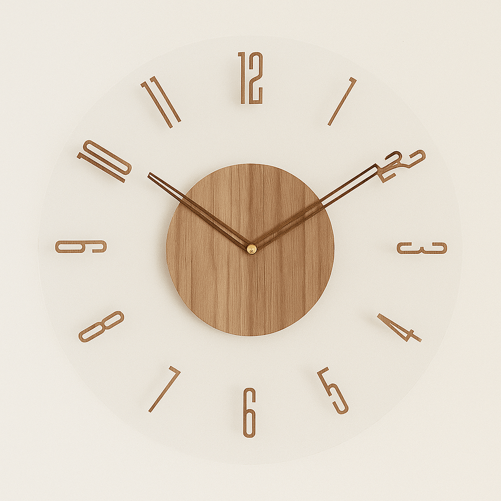 Nordic minimalist wood wall clock