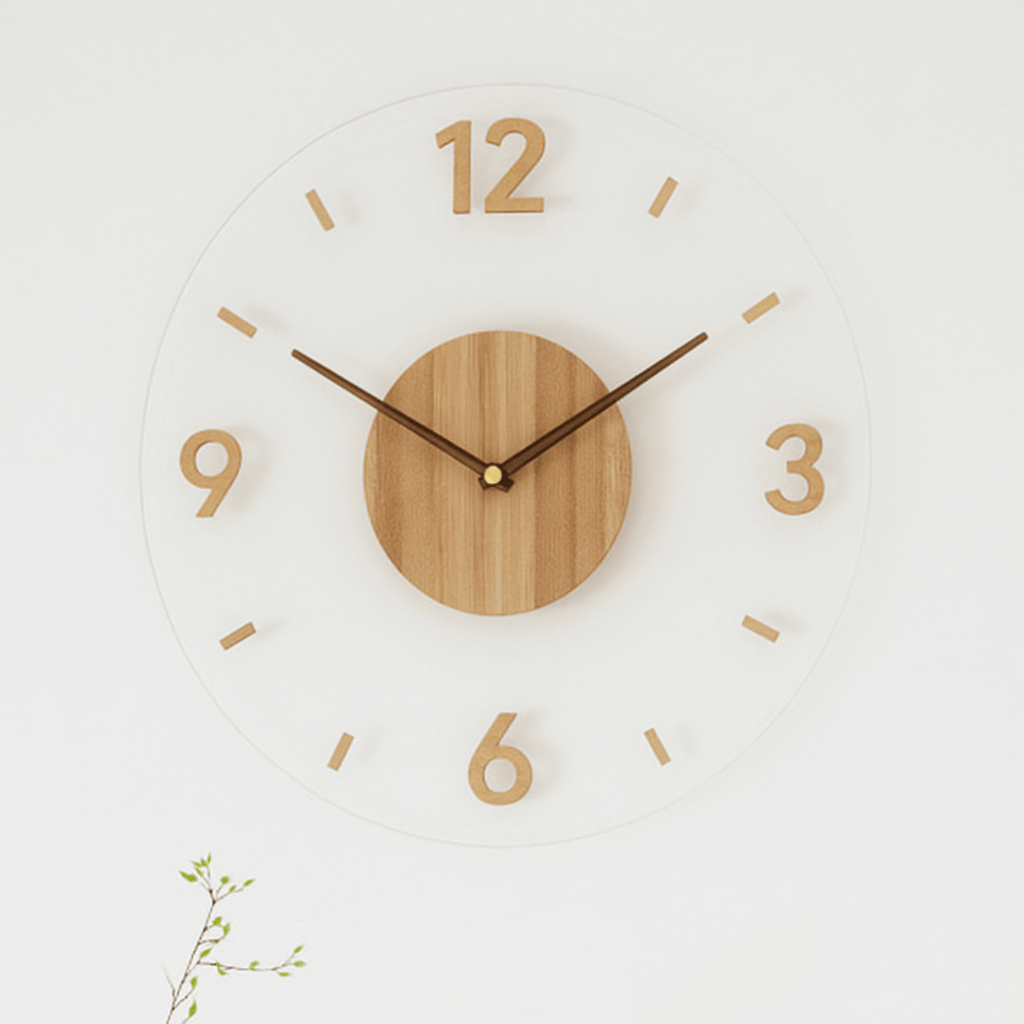Nordic minimalist wood wall clock
