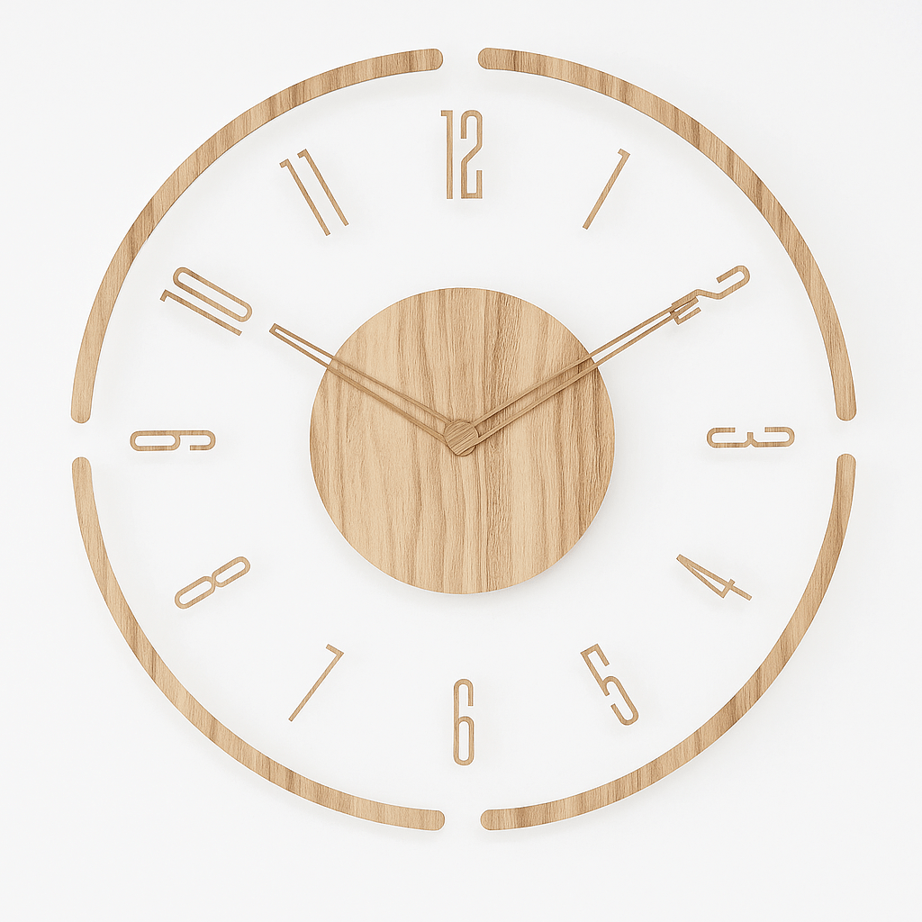 Nordic minimalist wood wall clock