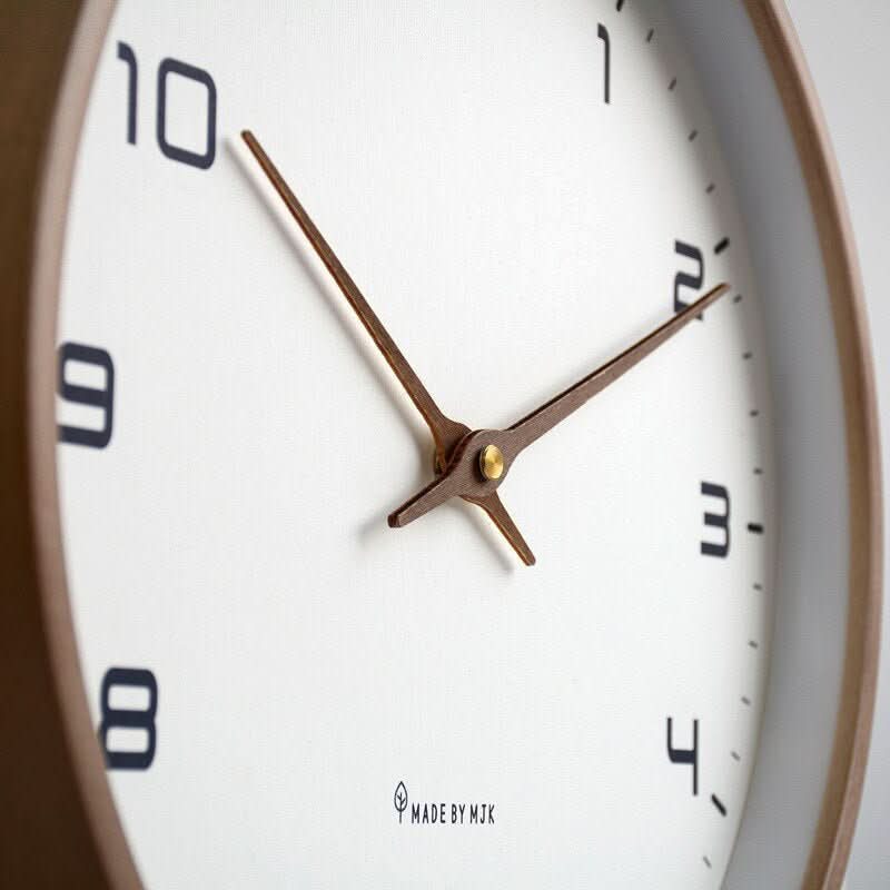 Silent Scandinavian wooden wall clock