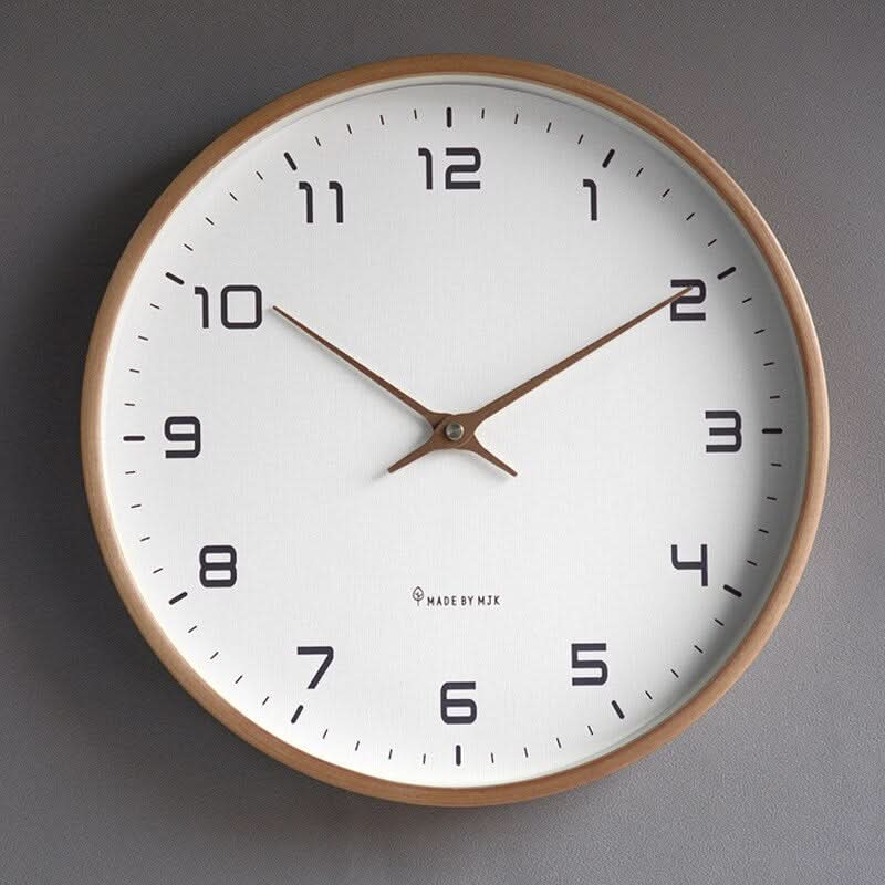 Silent Scandinavian wooden wall clock