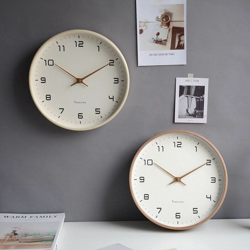 Silent Scandinavian wooden wall clock