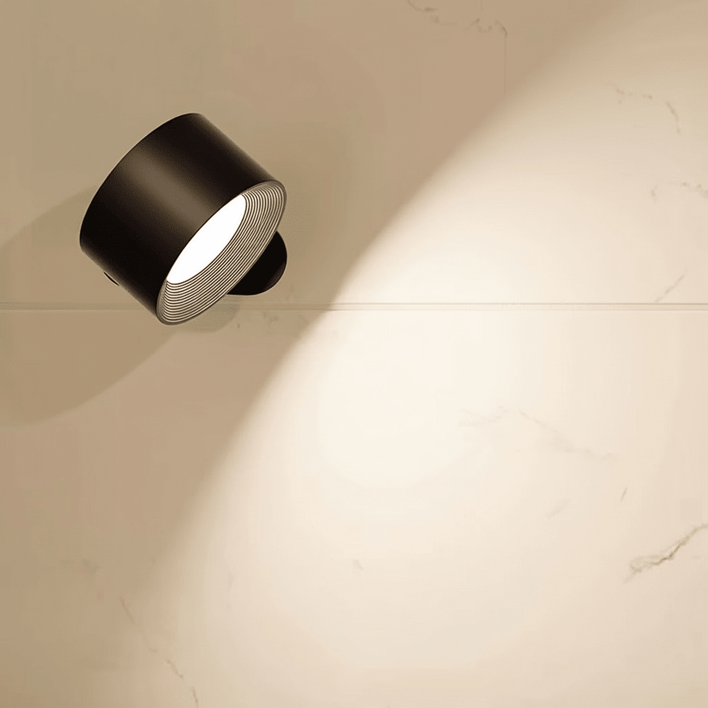Magnetic LED wall light offering warm light for a bedroom