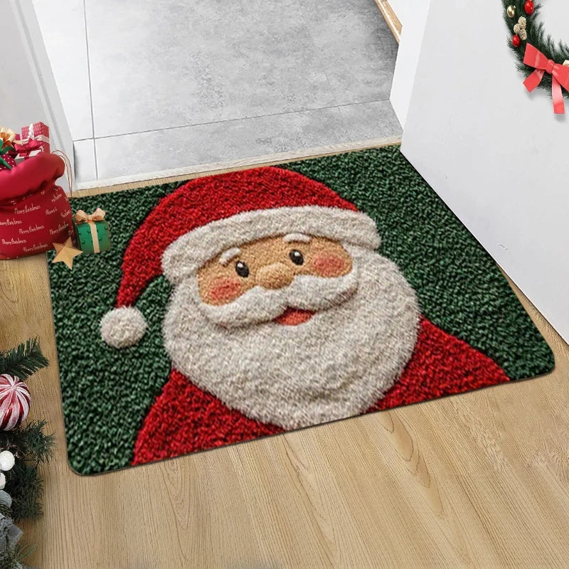 Hazel | Santa Print Christmas Doormat with Non-Slip Base for Home