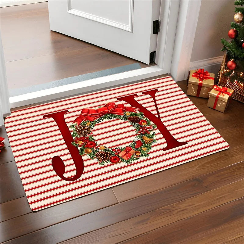 Hazel | Santa Print Christmas Doormat with Non-Slip Base for Home