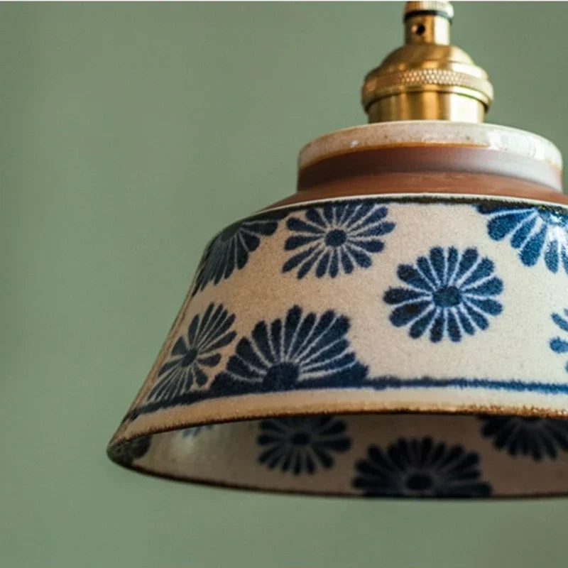 Glazed ceramic hanging light