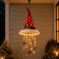 Lighted Santa hat decoration in classic red and white