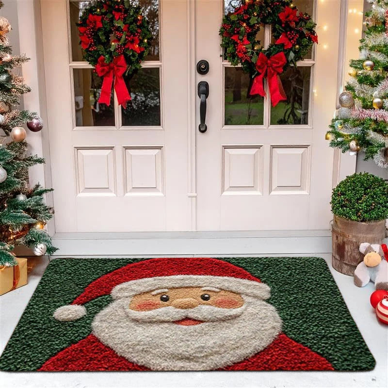 Hazel | Santa Print Christmas Doormat with Non-Slip Base for Home