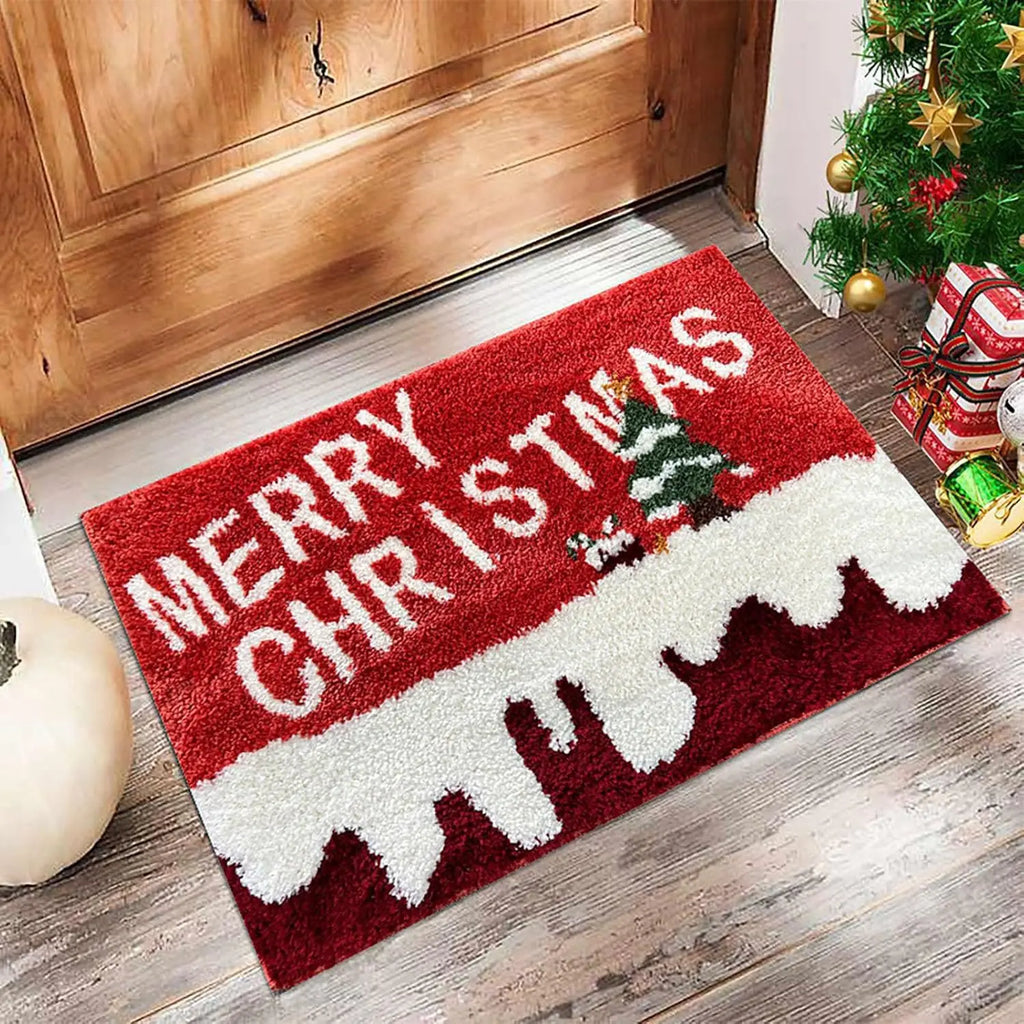 Hazel | Santa Print Christmas Doormat with Non-Slip Base for Home