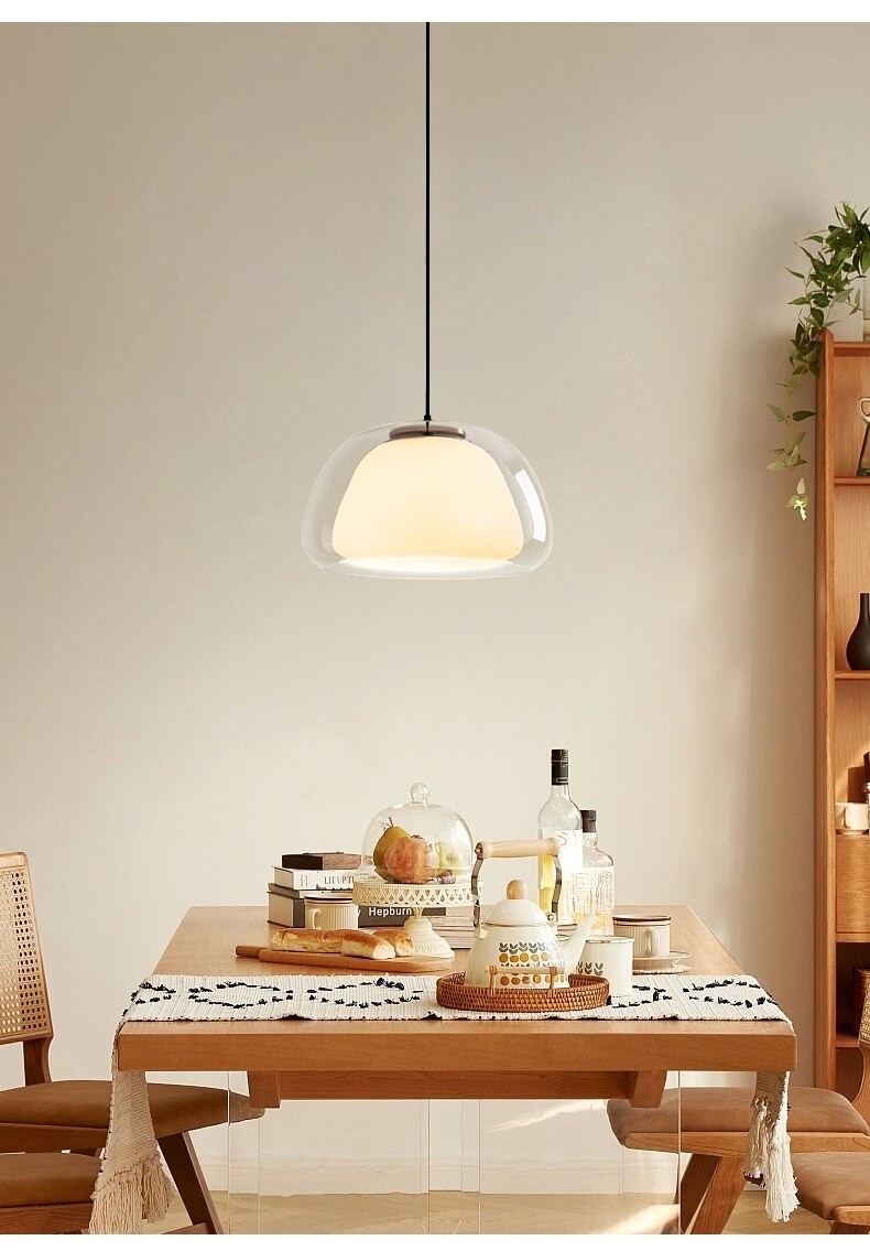 Clear glass globe pendant light