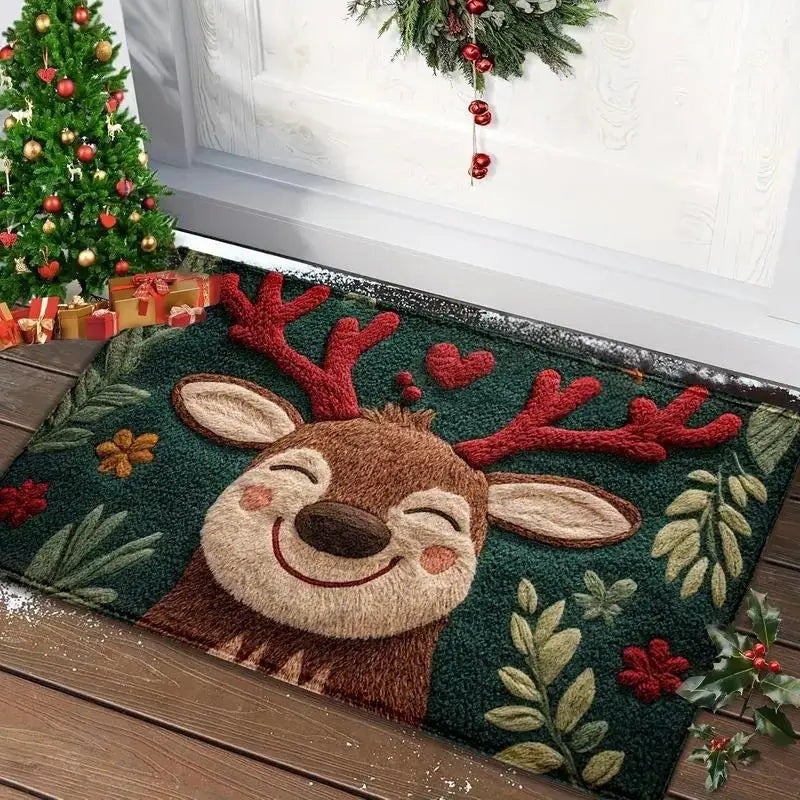 Hazel | Santa Print Christmas Doormat with Non-Slip Base for Home