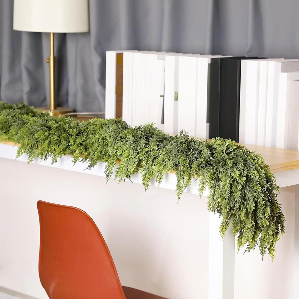 Garland on holiday table