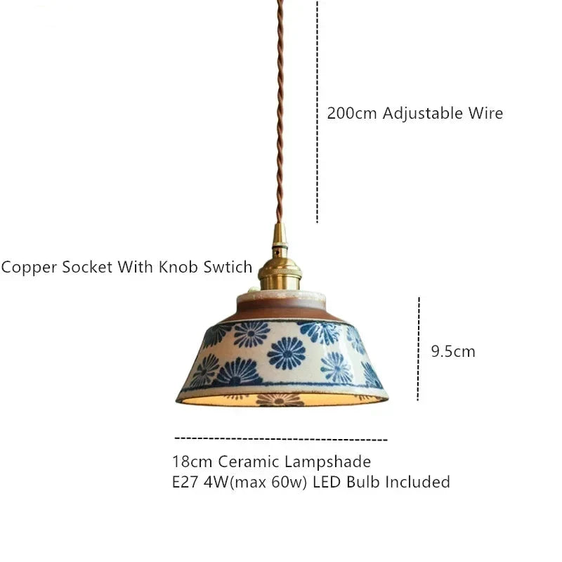 Ceramic pendant light pattern detail