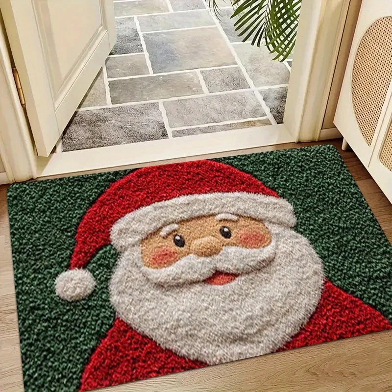 Hazel | Santa Print Christmas Doormat with Non-Slip Base for Home