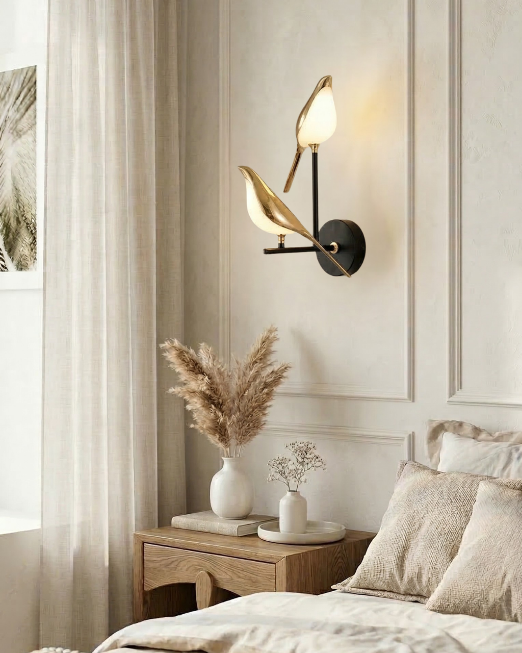 Sculptural Bird Wall Light with Gold Finish