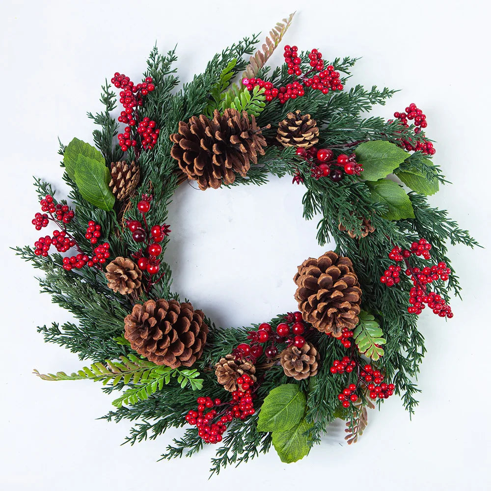 Berry wreath on front door