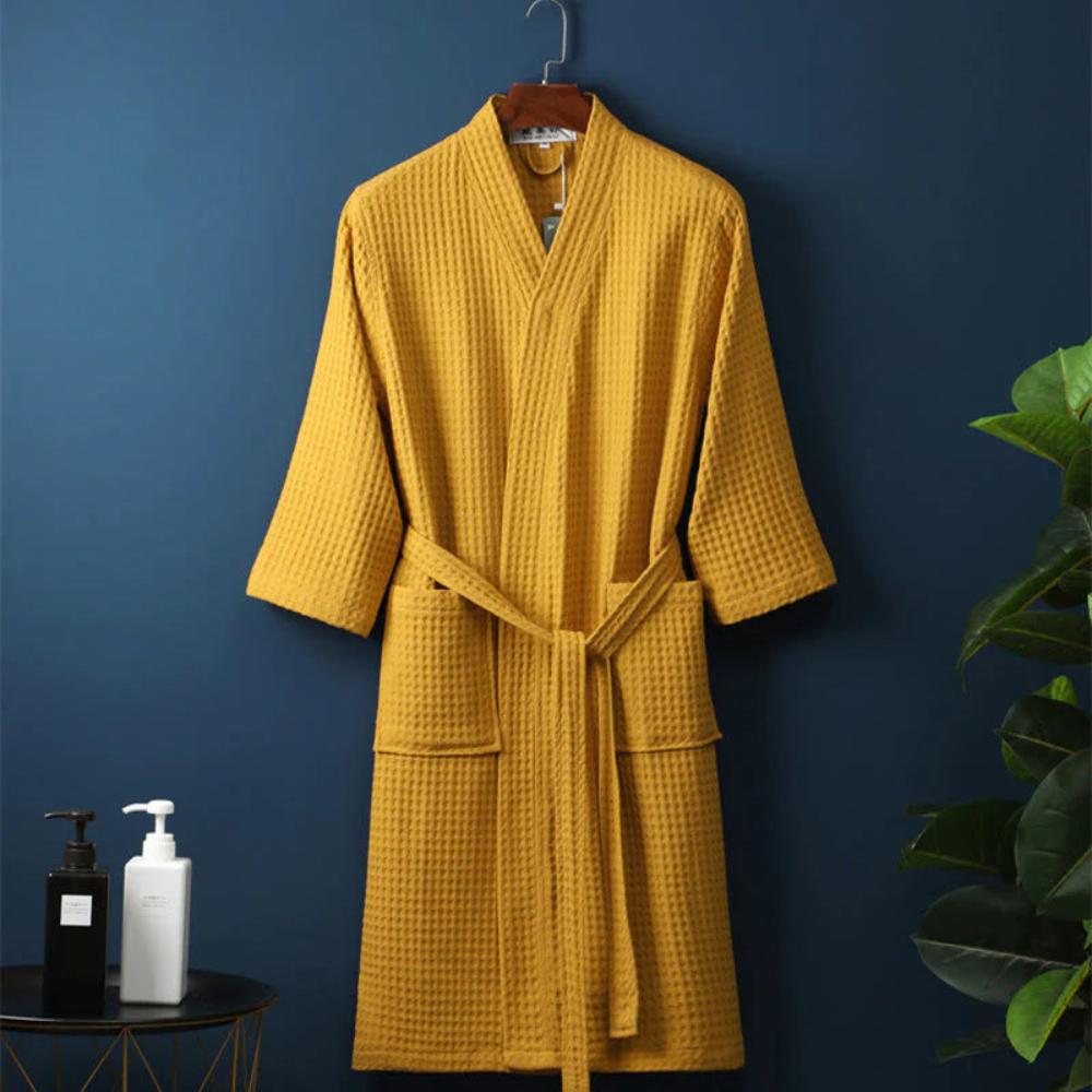 Cotton bathrobe pockets