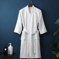 waffle cotton bathrobe White