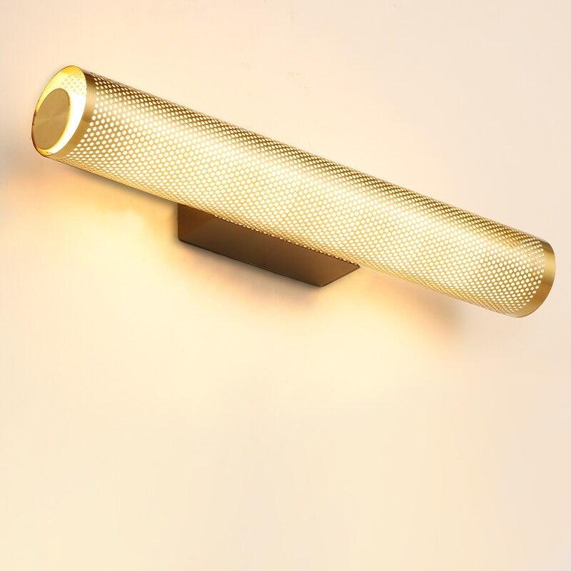 Brass bathroom wall light