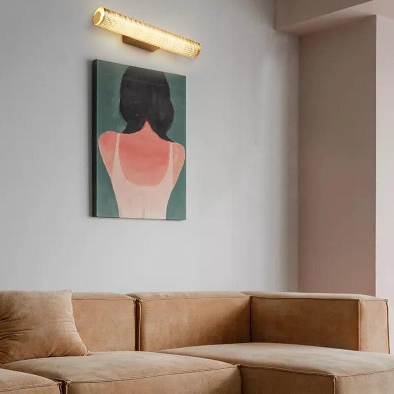Gold vanity sconce side view