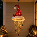 Classic snowflake Santa hat with holly and warm white glow