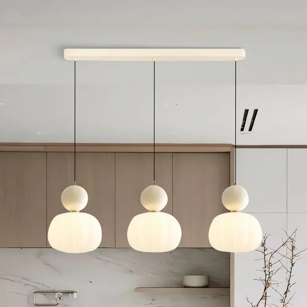 Three Cream pendants for ceiling lamps for dining room