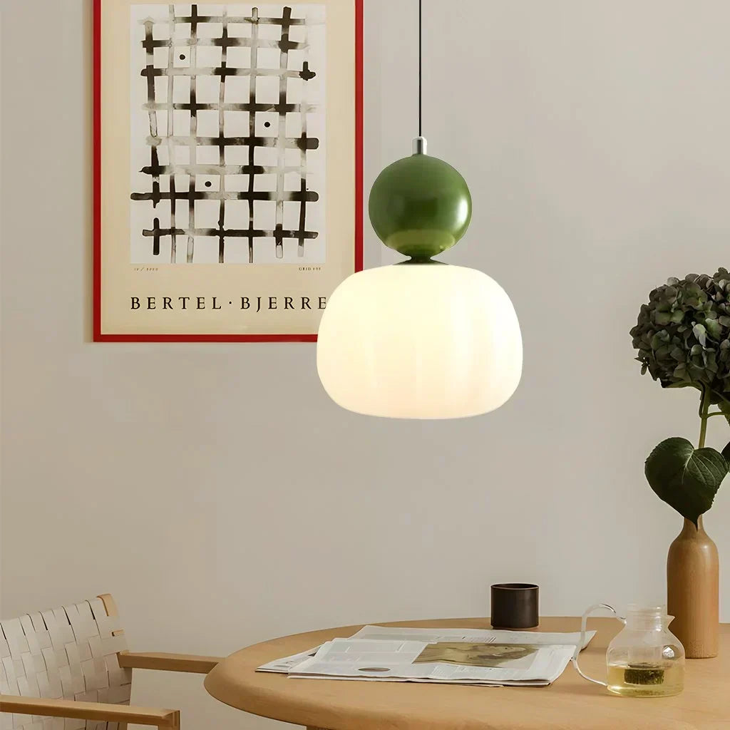 Cream pendant light with soft diffused glow