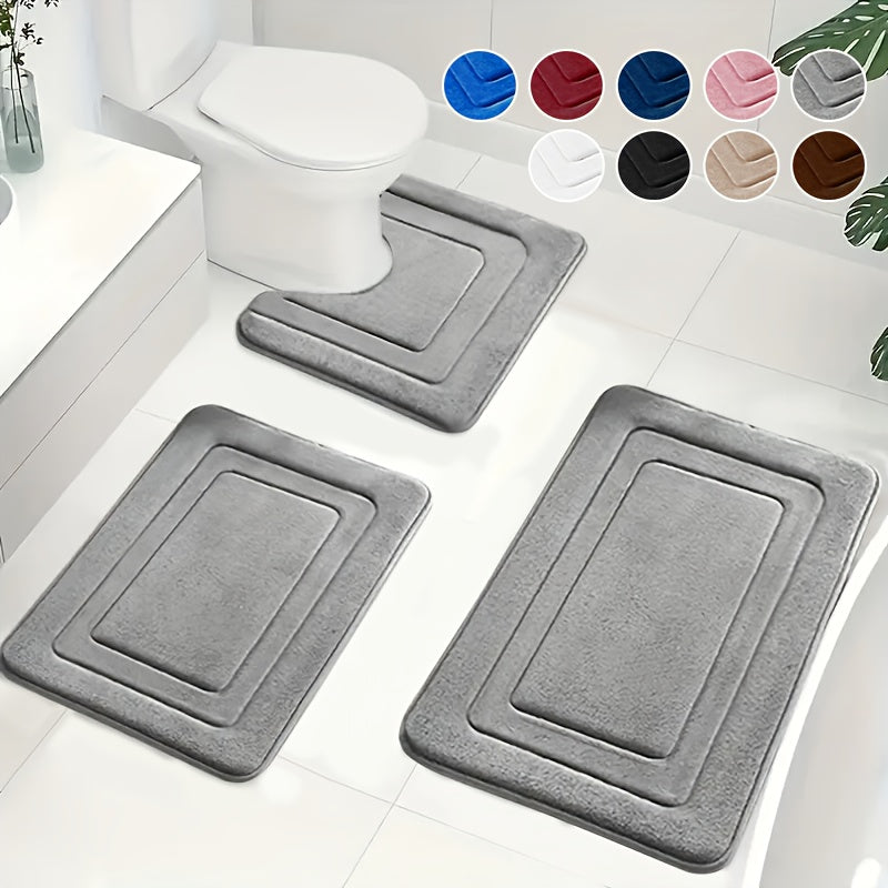 Memory foam bath mat set