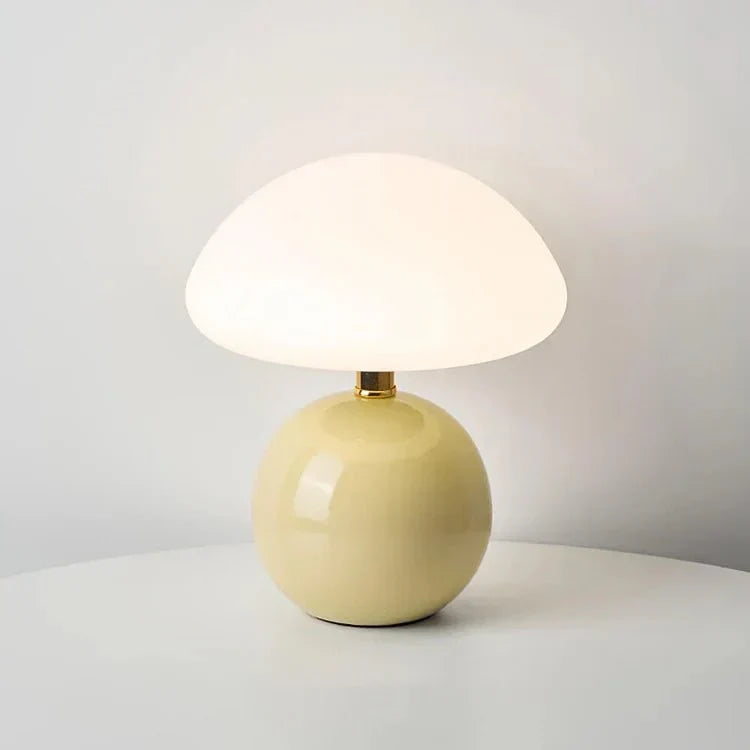 Dome shade lamp shown in one of six base colors