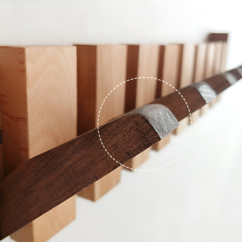 Wooden wall hooks with folding pegs