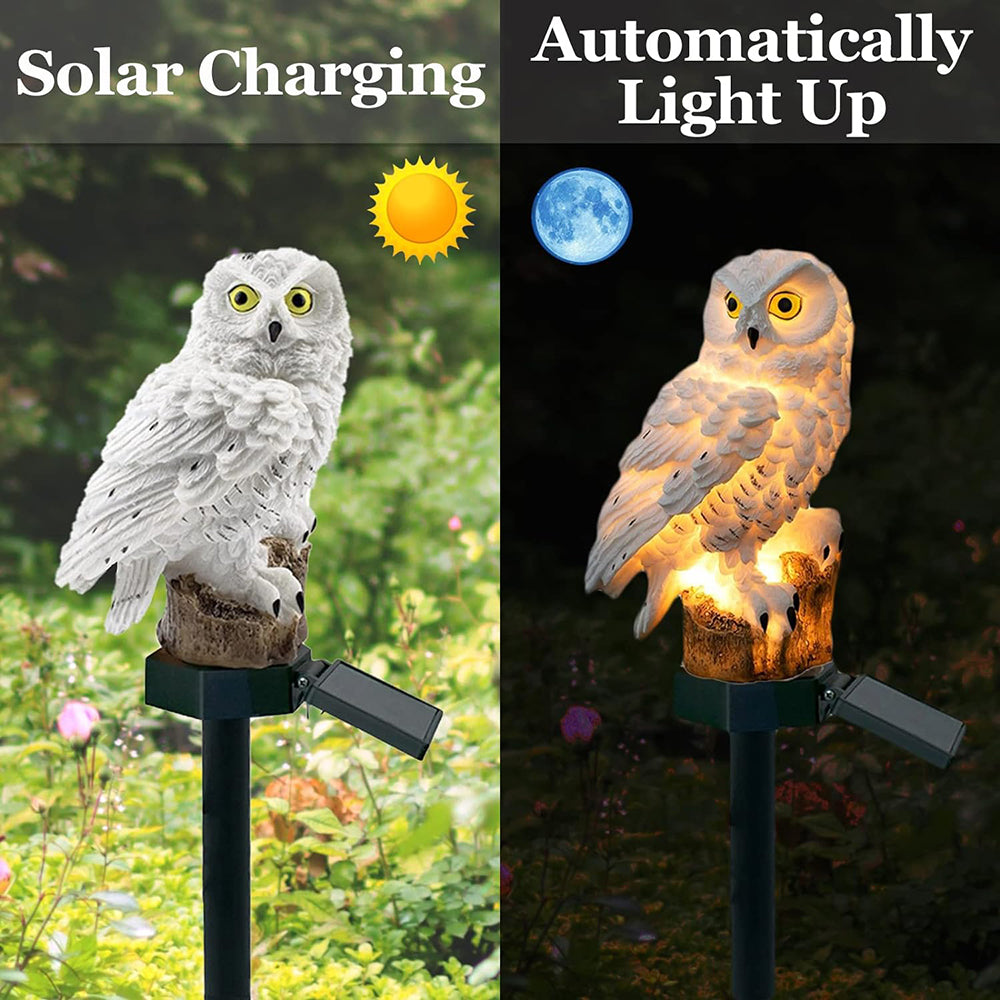 LED owl garden stake light for front of house