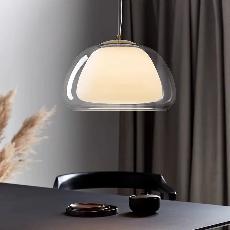 glass globe pendant light Clear