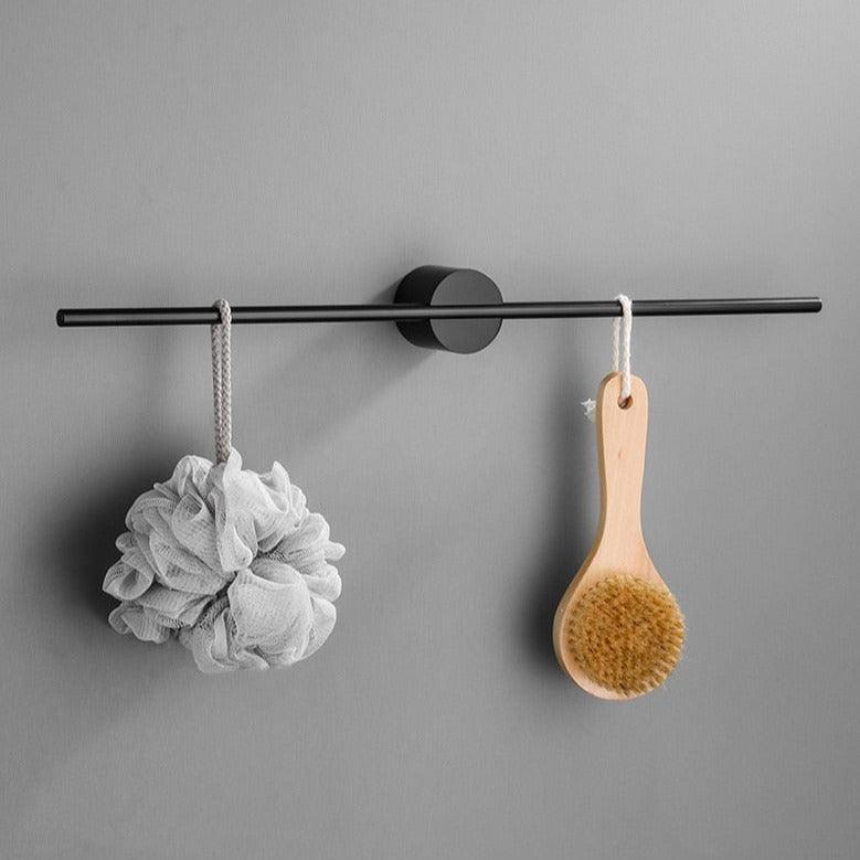 Towel rack in bathroom